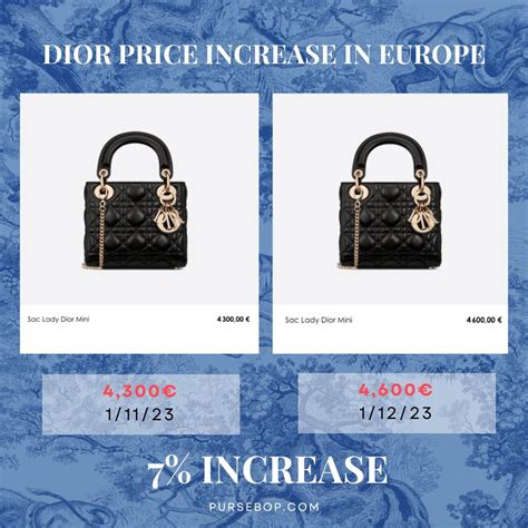 when does dior increase price 2022|lady Dior bag price.